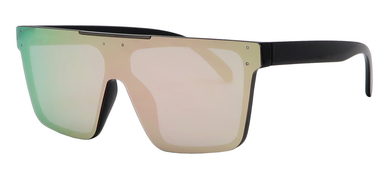 7757RV - Wholesale Unisex Rimless One PIece Shield Fashion Sunglasses