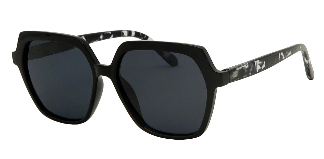 ST3707PL - Wholesale Unisex Hexagon Spring Hinged Fashion Polarized Sunglasses