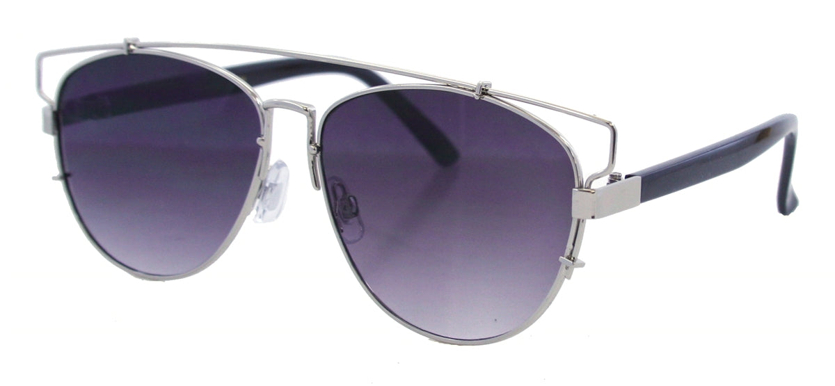 2191FTM - Wholesale Fashion Flat Top Sunglasses in Silver