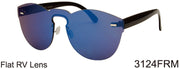 3124FRM - Wholesale One Piece Shield Keyhole Sunglasses in black temples