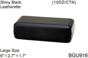 BGU916 - Wholesale Leather Like Black Rectangular Clam Case for Sunglasses