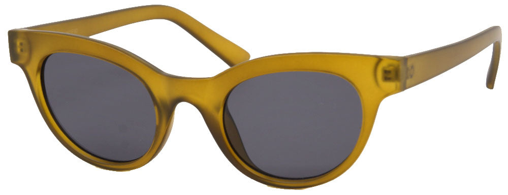 1619FSD -Wholesale Retro Round Cat Eye Frosted Women's Sunglasses in Yellow