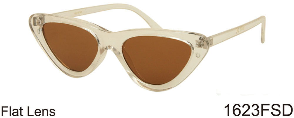 1623FSD - Wholesale Slim Cat Eye Retro Women's Sunglasses in Clear