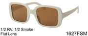 1627FSM - Wholesale Women's Retro Square Sunglasses in White