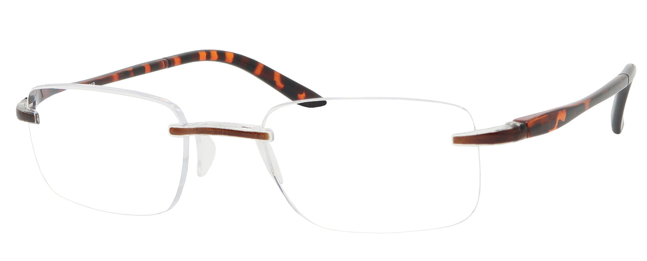 1901R -  Wholesale Unisex Rectangular Rimless Reading Glasses