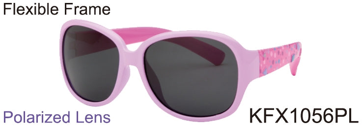 KFX1056PL -  Wholesale Kid's Polarized TPE Frame Sunglasses for Girls in Pink