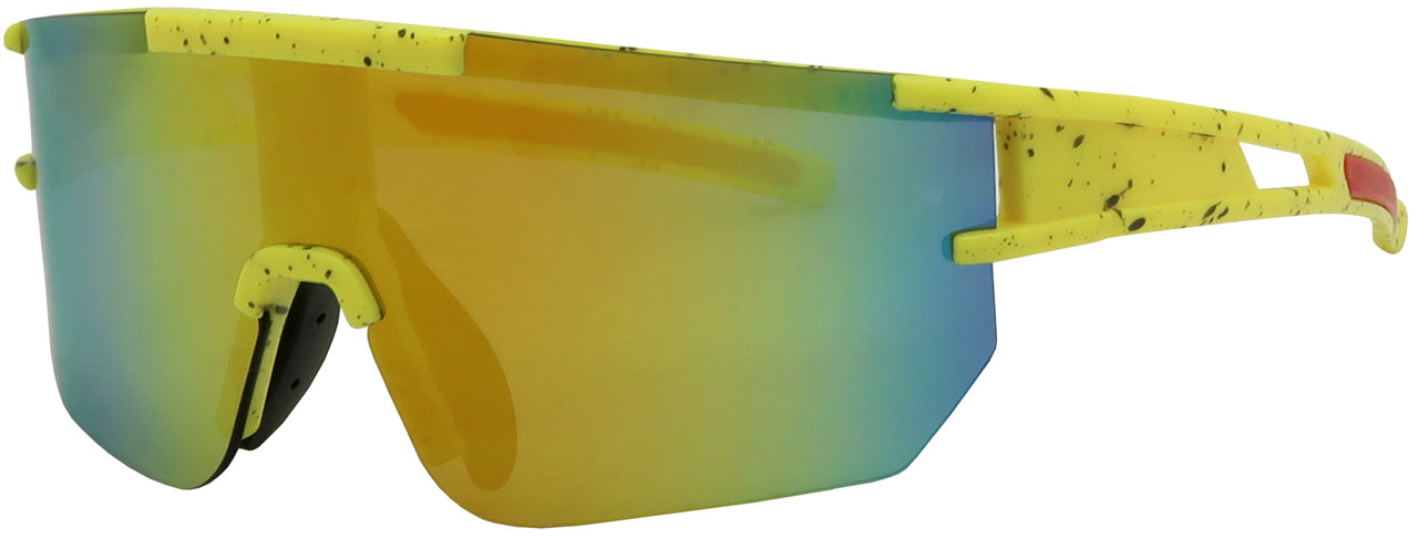7752RV - Wholesale Sporty Shield Sunglasses with RV lens