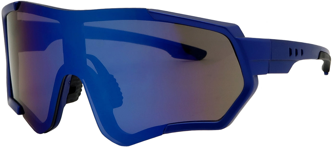 7754RV - Wholesale Sporty Shield Sunglasses with RV lens