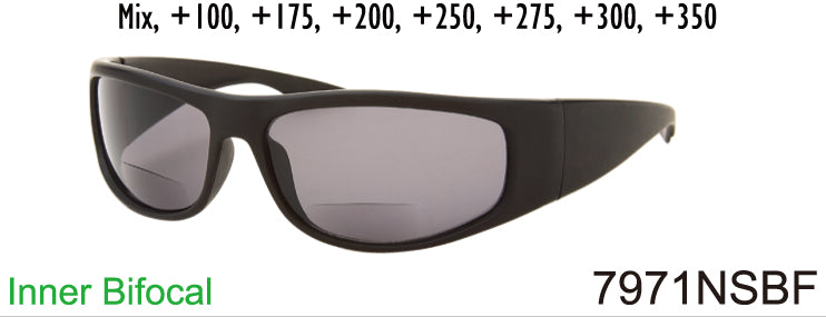 7971NSBF - Wholesale Men's Sport Wrap BiFocal Reading Glasses