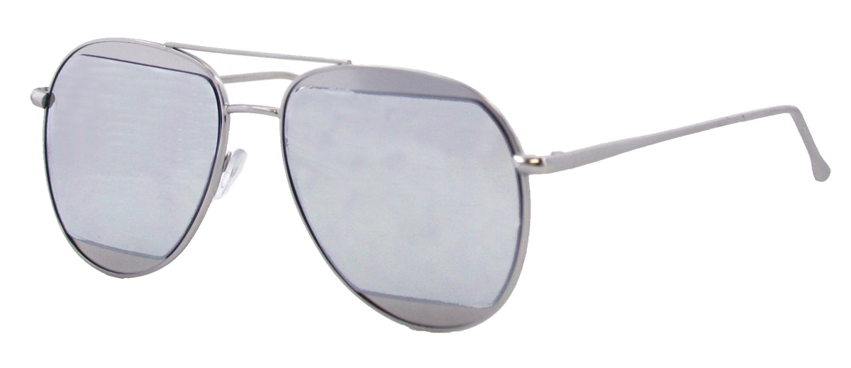 3125FRT - Wholesale Fashion Aviator Sunglasses in Silver