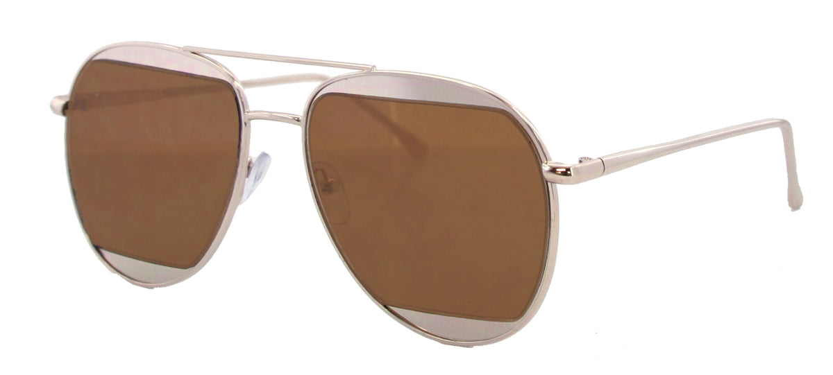 3125FRT - Wholesale Fashion Aviator Sunglasses in Silver