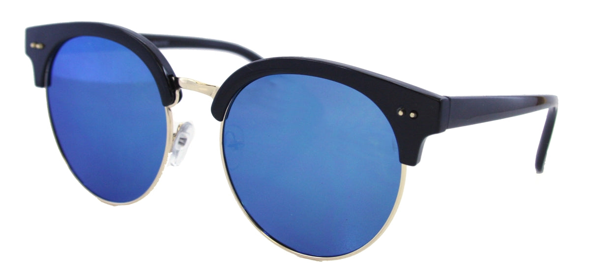 ML2883FRT - Wholesale Fashion Round Browline Sunglasses in Black