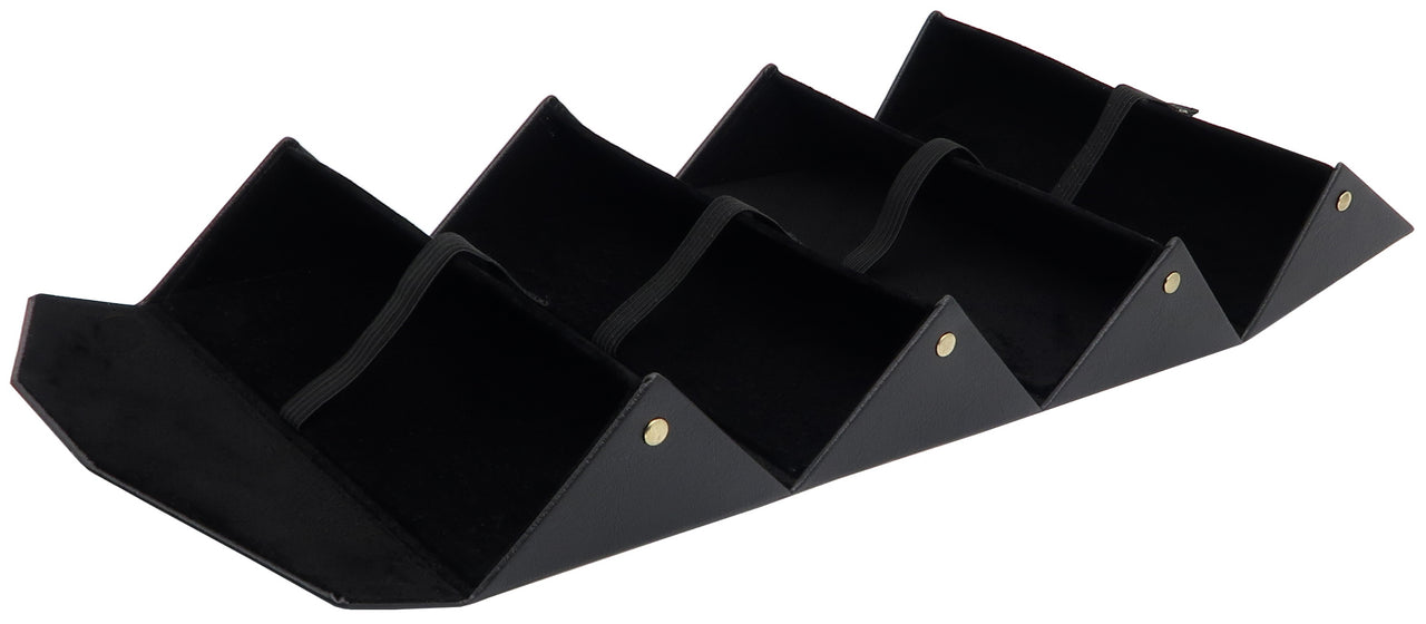 BF651BK - Wholesale Unique 4-Piece Foldup Eyewear Display Case in Matte Black