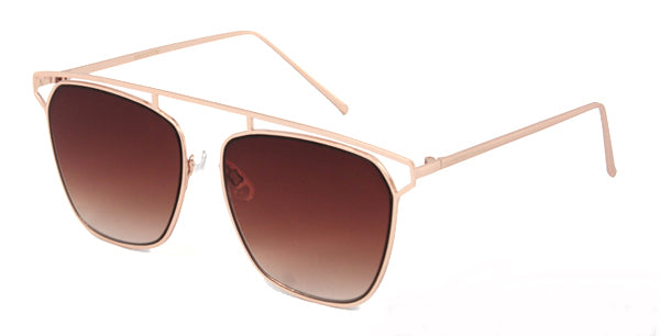 BR3151FTM - Wholesale Bridgeless Brow Line Sunglasses in Gold