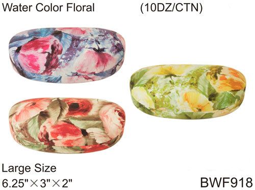 BWF918 - Wholesale Large Size Floral Water Colored Finish Eyewear Case