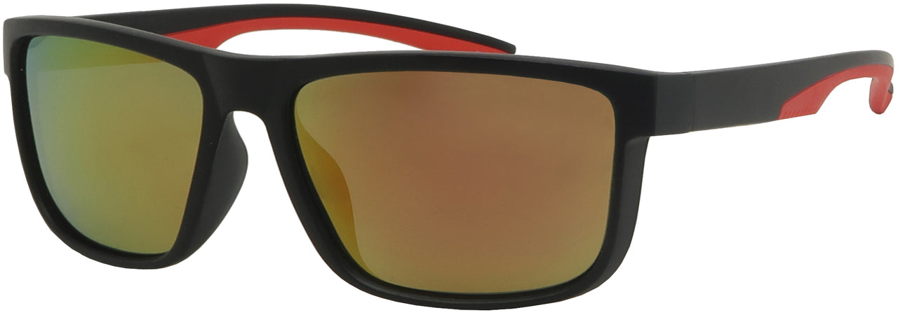 DB7746RPL - Wholesale Double Injection Sport Polarized Sunglasses with RV color lens