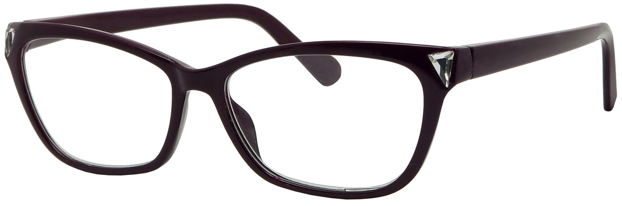 RH1515R -  Wholesale Women's Rhinestone Rectangular Frame Reading Glasses