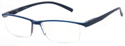 ST1903R -  Wholesale One Piece Design Half Rim Unisex Reading Glasses in Blue