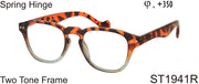 ST1941R - Wholesale Two Tone Square Keyhole Reading Glasses in Tortoise
