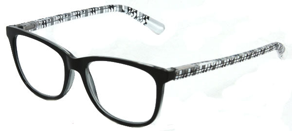ST1956R - Wholesale Women's Geo Grid Pattern Reading Glasses in Black