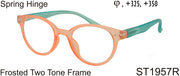 ST1957R - Wholesale Women's Frosted Two Tone Reading Glasses in Orange