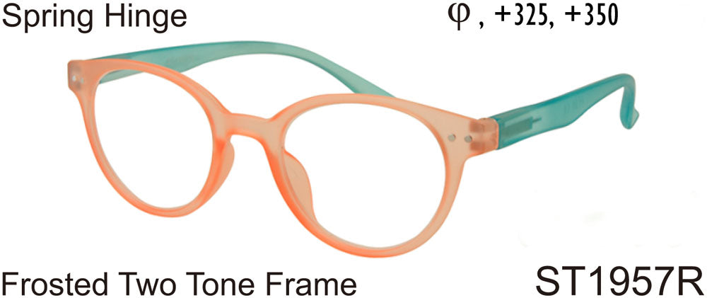 ST1957R - Wholesale Women's Frosted Two Tone Reading Glasses in Orange
