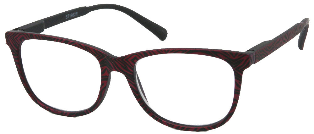 ST1962R - Wholesale Women's Zebra Striped Square Reading Glasses in Purple