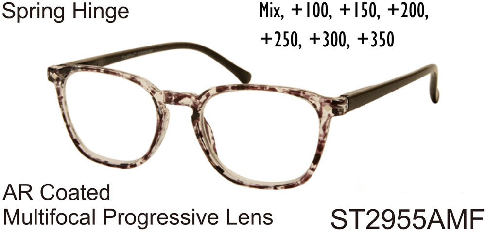 ST2955AMF - Wholesale Keyhole Style Anti-Reflective Coated Multifocal Progressive Lens Reading Glasses