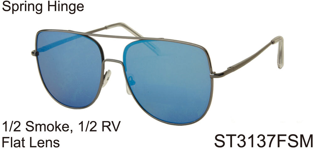 ST3137FSM - Wholesale Navigator Style Flat Lens Sunglasses in gunmetal