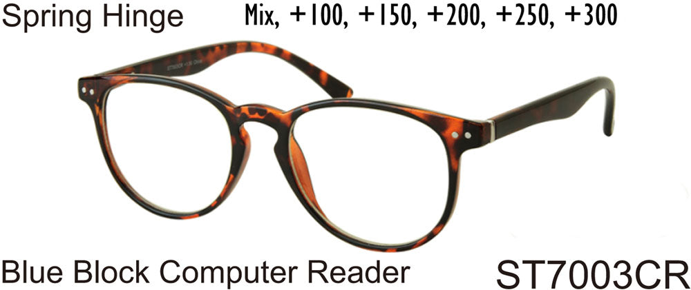 ST7003CR - Wholesale Blue Light Blocking Keyhole Style Computer Reading Glasses