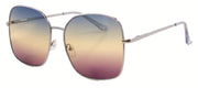 ST3135TT - Wholesale Women's Oversized Square Style Three Toned Lens Sunglasses in Silver