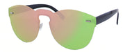 3124FRM - Wholesale One Piece Shield Keyhole Sunglasses in black temples