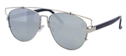 2191FRV - Wholesale Fashion Color Mirror Flat Top Sunglasses in Silver