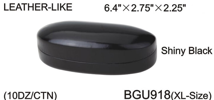 BGU918 - Wholesale Leather Like Black Clam Case for Sunglasses
