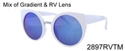 2897RVTM - Whoelsale Women's Round Cat Eye Sunglasses in White