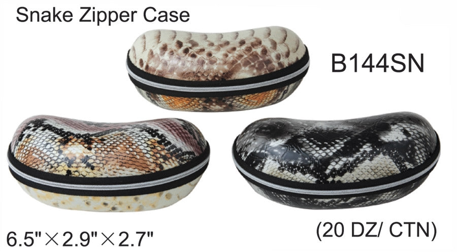 B144SN - Wholesale Faux Snake Skin Pattern Zipper Case for Sunglasses