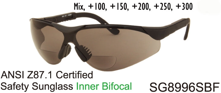 Wholesale Safety Bifocal Reading Sunglasses in Black