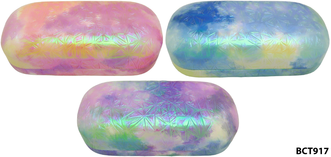BCT917 - Wholesale Medium Size Iridescent Leaves Pattern Eyewear Case