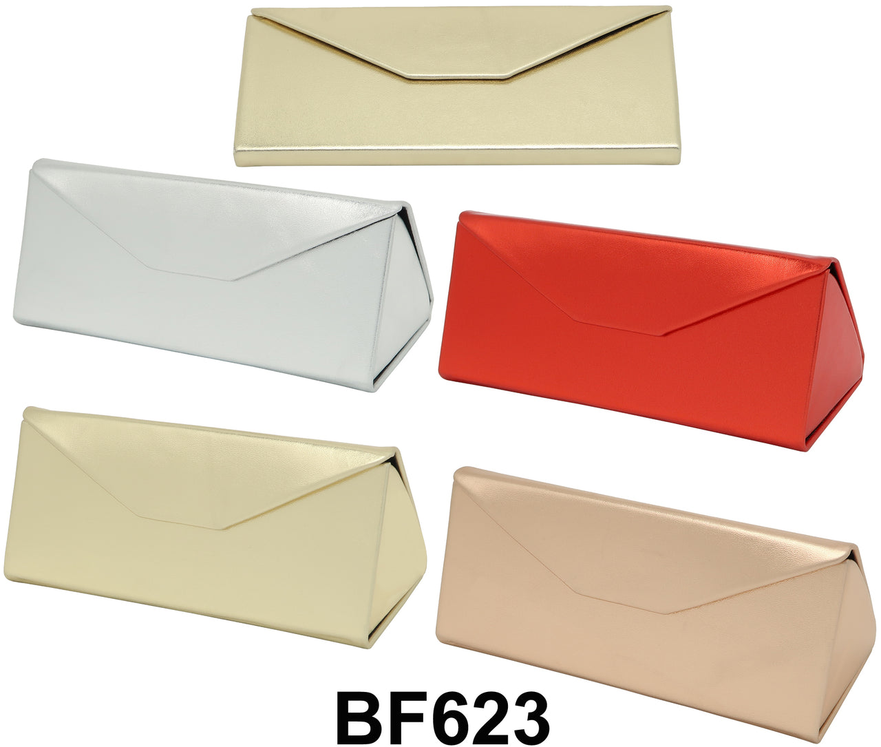 BF623 - Wholesale Medium Size Metallic Trifold Magnetic Eyewear Case