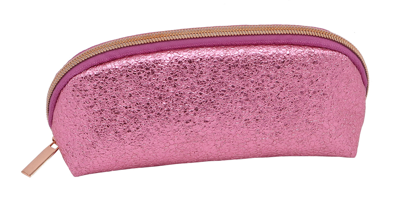 BF643 - Wholesale Medium Size Metallic Zipper Eyewear Pouch
