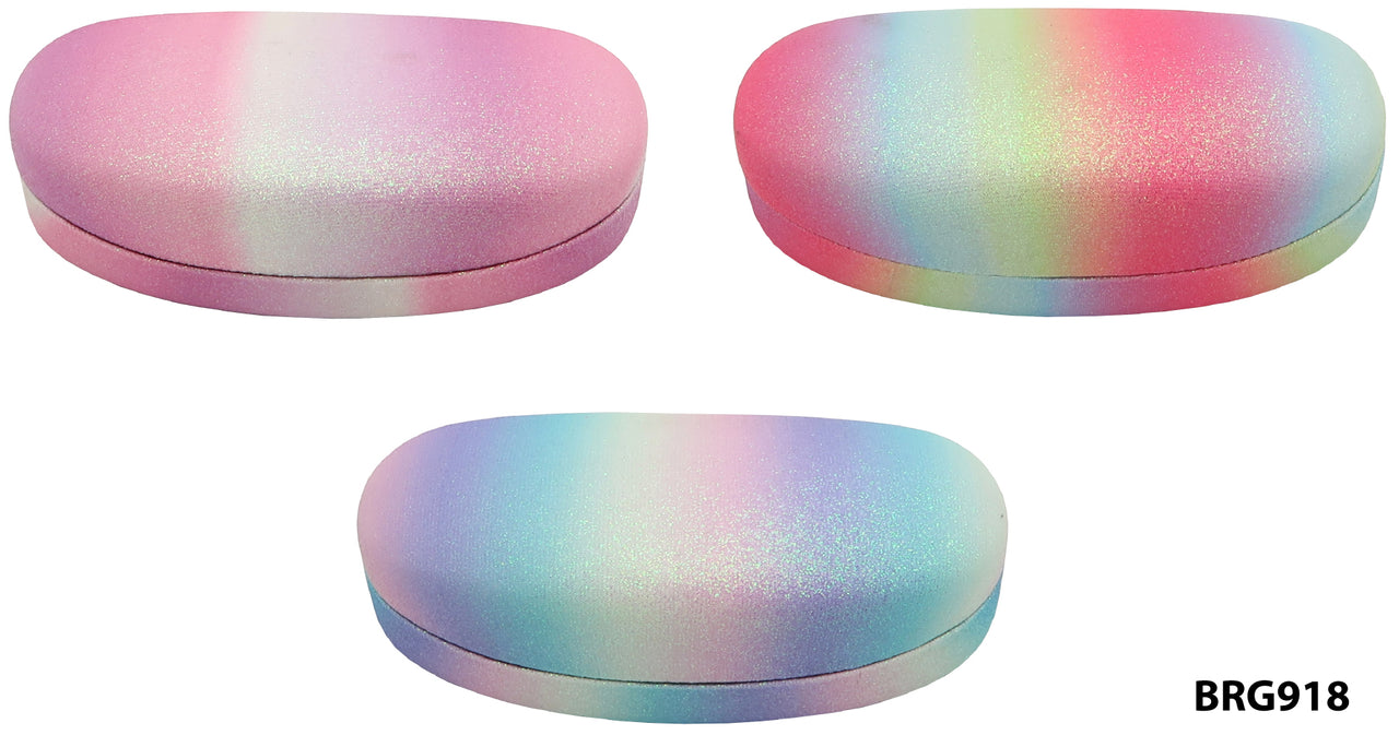 BRG918 - Wholesale Medium Size Rainbow Glitter Pattern Clamshell Eyewear Case