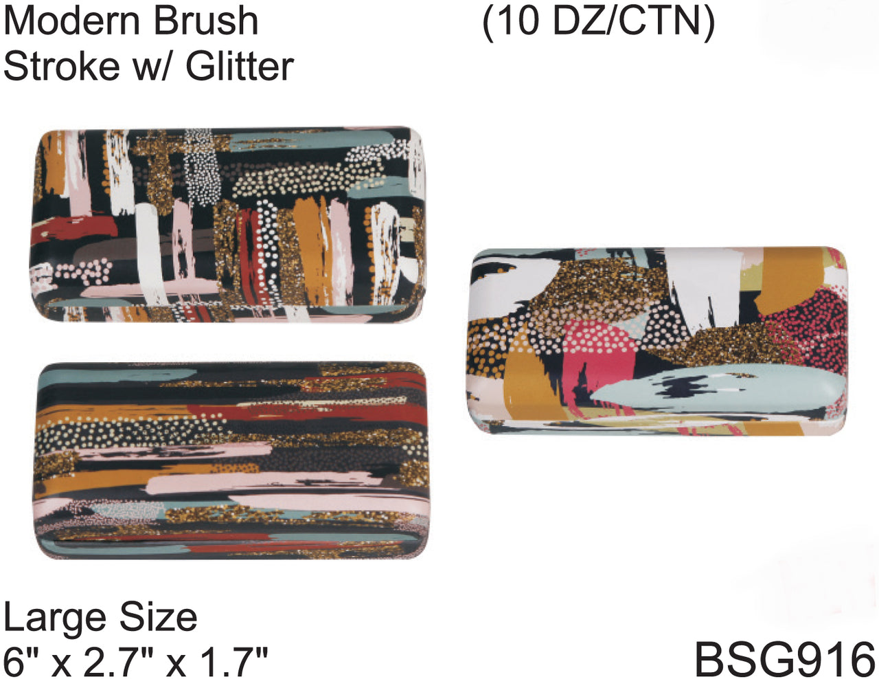 BLP916 - Wholesale Large Size Brush Pattern Eyewear Case