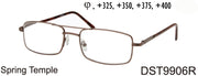 DST9906R - Wholesale Men's Rectangular Style Metal Reading Glasses in Gold