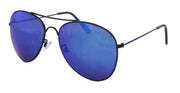 2189PRV - Wholesale Aviator Thin Rim Color Mirror Sunglasses in Black