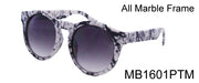 MB1601PTM - Wholesale Women's Marble Framed Keyhole Sunglasses overlay in Black