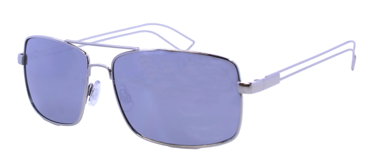 2201HM - Wholesale Fashion Metal Sport Wrap Sunglasses in Silver