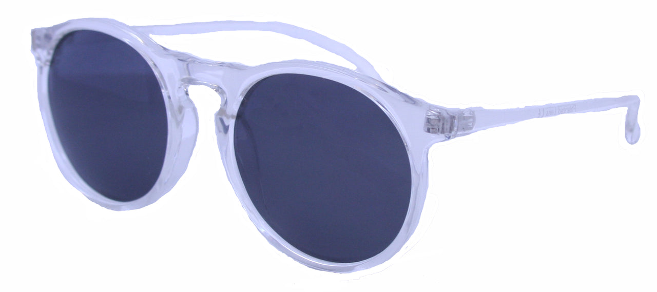 1603PL - Wholesale Round Keyhole Style Polarized Sunglasses in Translucent Clear