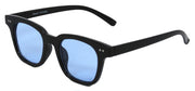 1611FCRL -Wholesale Retro Square Sunglasses with Colored Flat Lens in Black