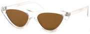 1623FSD - Wholesale Slim Cat Eye Retro Women's Sunglasses in Clear