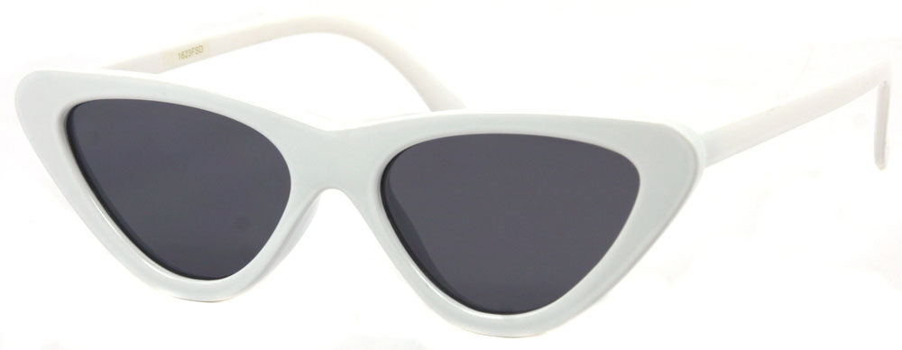 1623FSD - Wholesale Slim Cat Eye Retro Women's Sunglasses in White